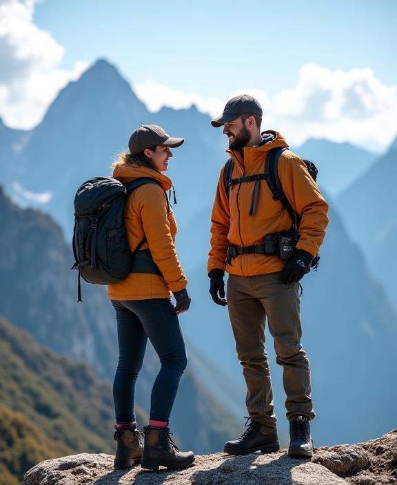 Die Gründer von Alpenpfad Explorers auf einem Berggipfel.